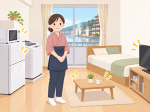 観光・宿泊関連の仕事で一人暮らしを始める女性