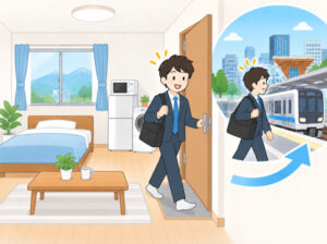 金沢市へ通勤する生活を送る男性
