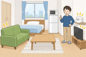 社宅に追加で家電家具をレンタルする例