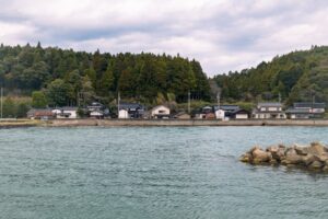 穴水町内、能登鹿島駅周辺の町並み