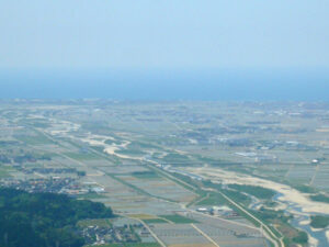 獅子吼高原より望む川北町