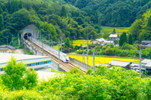 新幹線の見える丘公園から見える風景